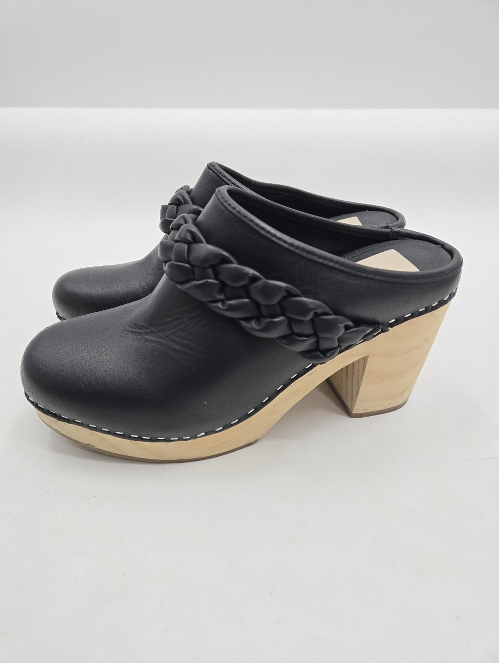 Dolce Vita Hila Black Leather Clogs - Picture 7 of 14